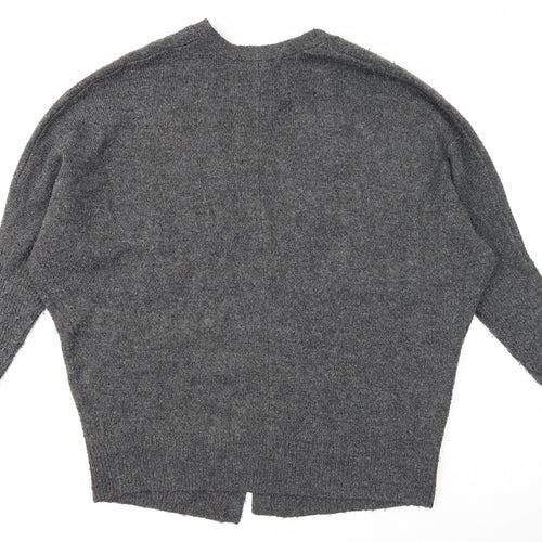 Dorothy Perkins Womens Grey V-Neck Acrylic Cardigan Jumper Size XS