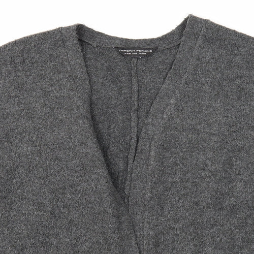 Dorothy Perkins Womens Grey V-Neck Acrylic Cardigan Jumper Size XS