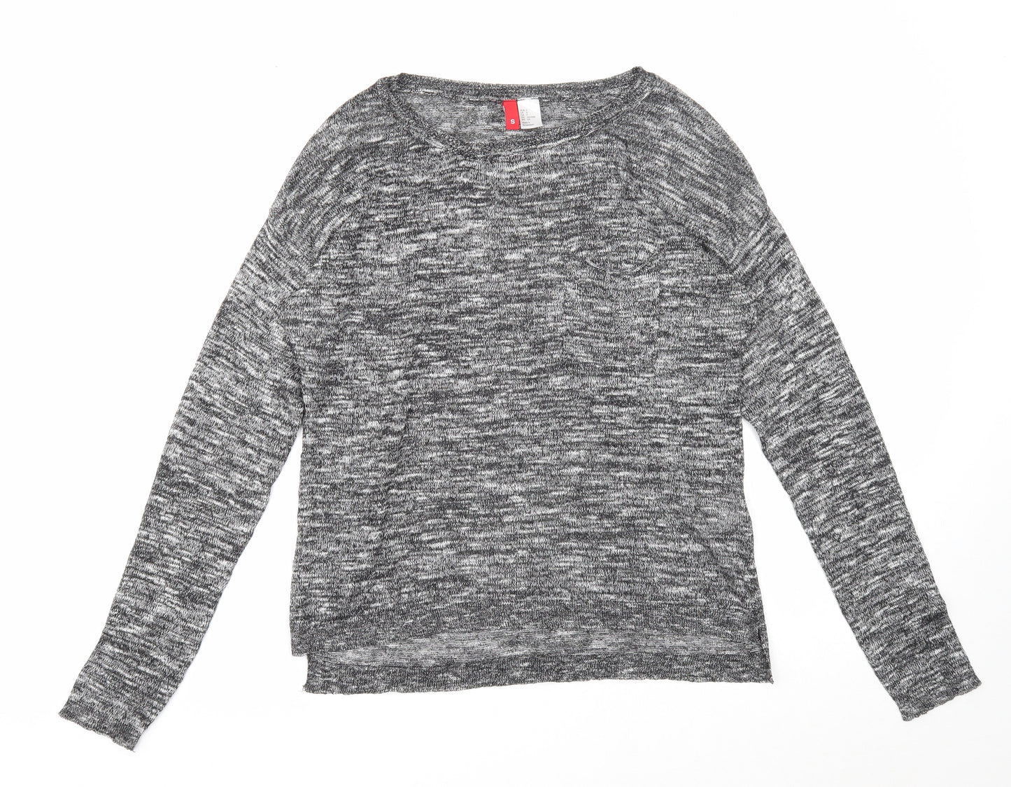 Divided Womens Grey Boat Neck Polyester Pullover Jumper Size S