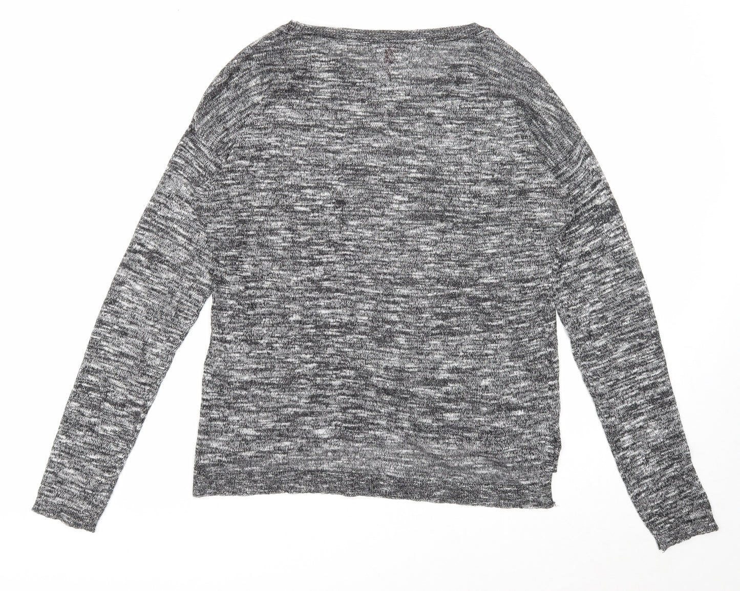 Divided Womens Grey Boat Neck Polyester Pullover Jumper Size S