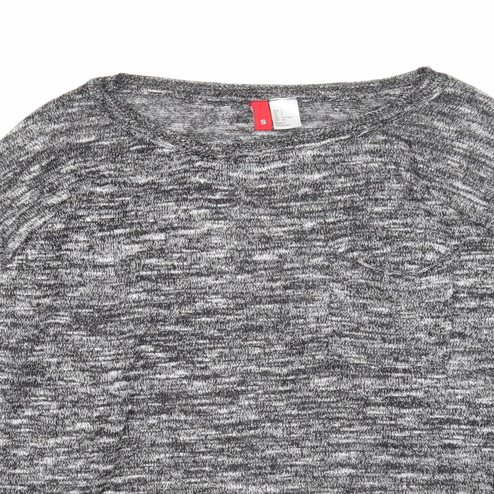 Divided Womens Grey Boat Neck Polyester Pullover Jumper Size S