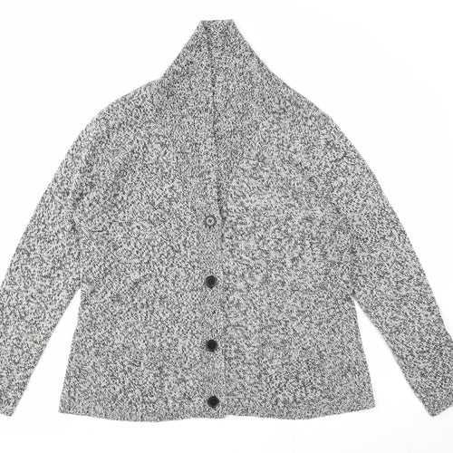 Damart Womens Grey V-Neck Acrylic Cardigan Jumper Size 8