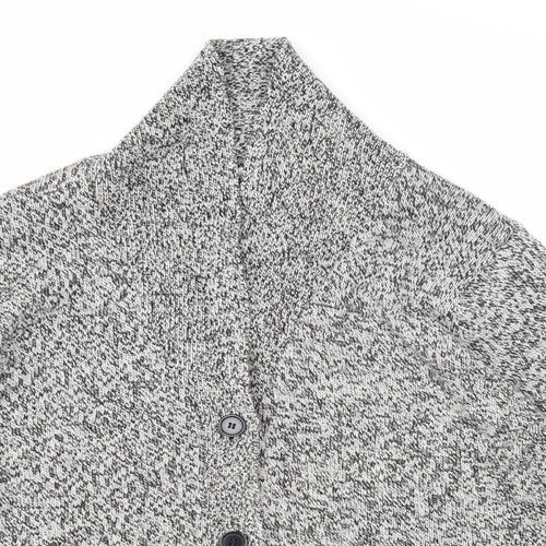 Damart Womens Grey V-Neck Acrylic Cardigan Jumper Size 8