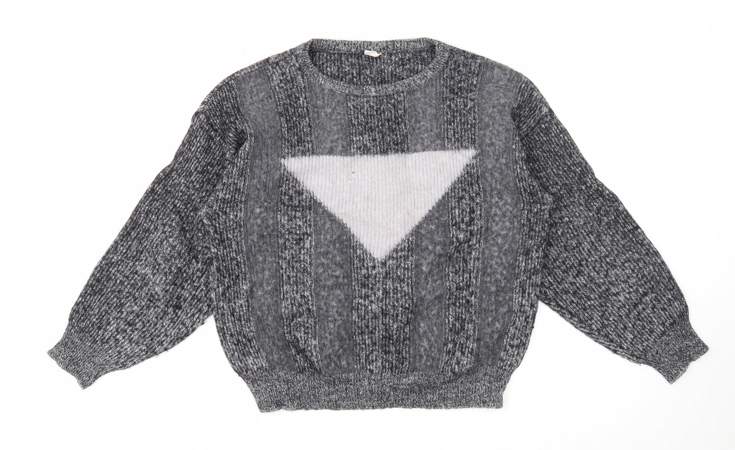Preworn Mens Black Round Neck Wool Pullover Jumper Size S