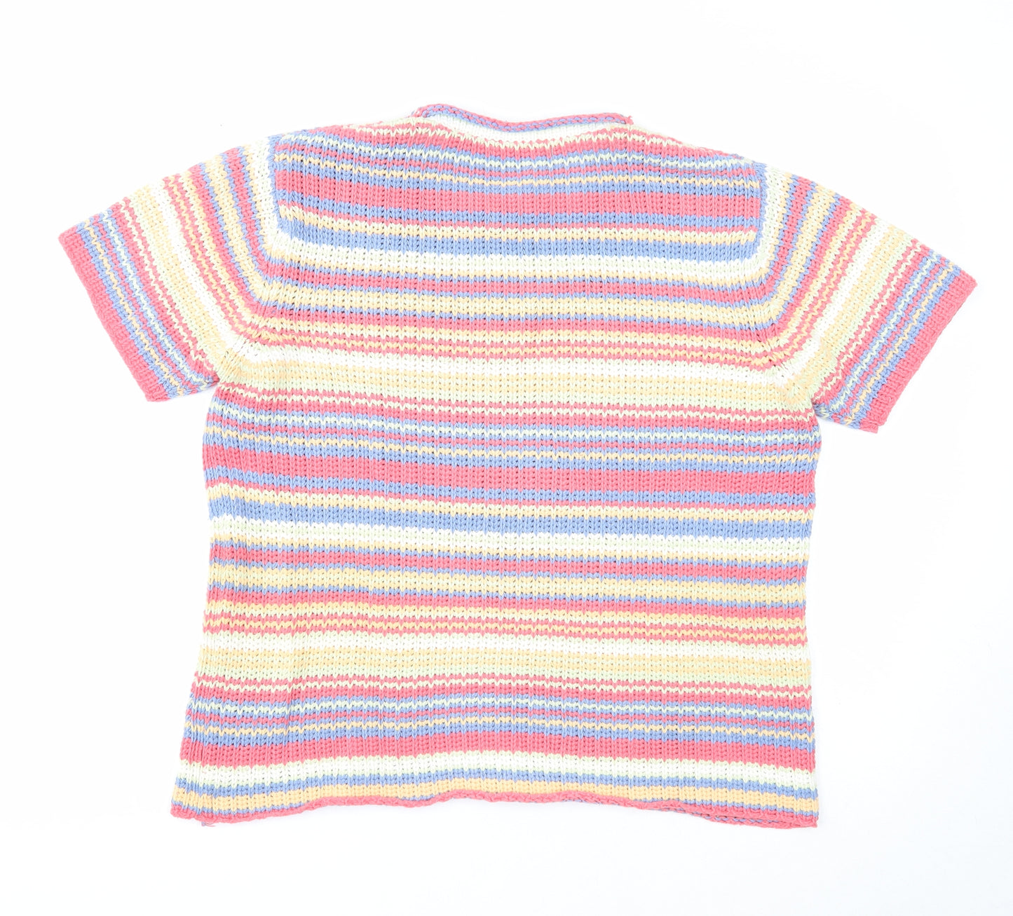 Preworn Womens Multicoloured Round Neck Striped Acrylic Pullover Jumper Size L