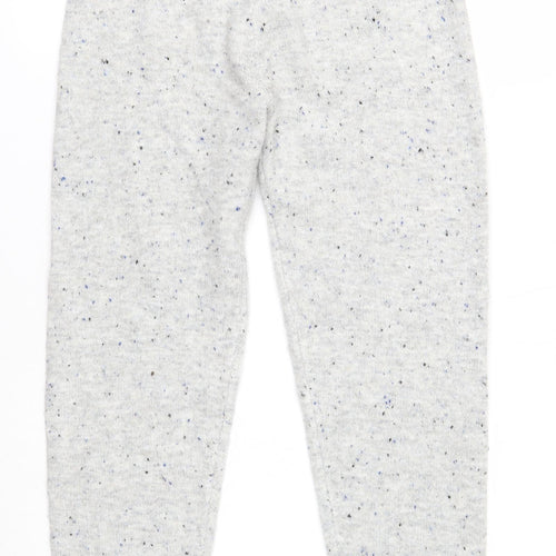 Marks and Spencer Womens Grey Geometric Acrylic Jogger Trousers Size XS Regular Drawstring