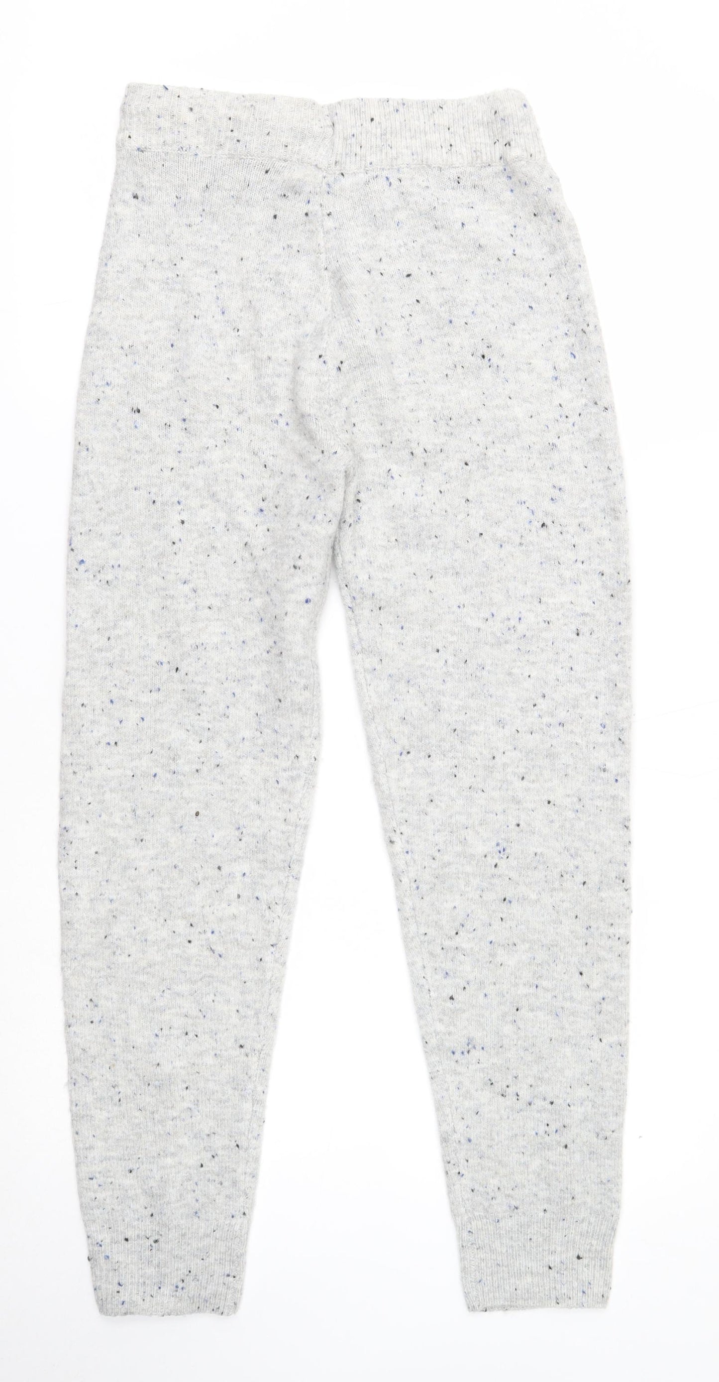 Marks and Spencer Womens Grey Geometric Acrylic Jogger Trousers Size XS Regular Drawstring