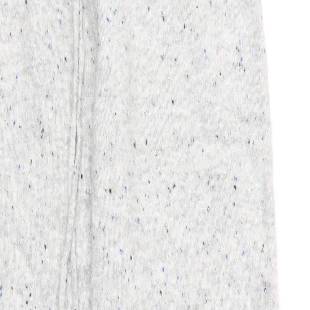 Marks and Spencer Womens Grey Geometric Acrylic Jogger Trousers Size XS Regular Drawstring