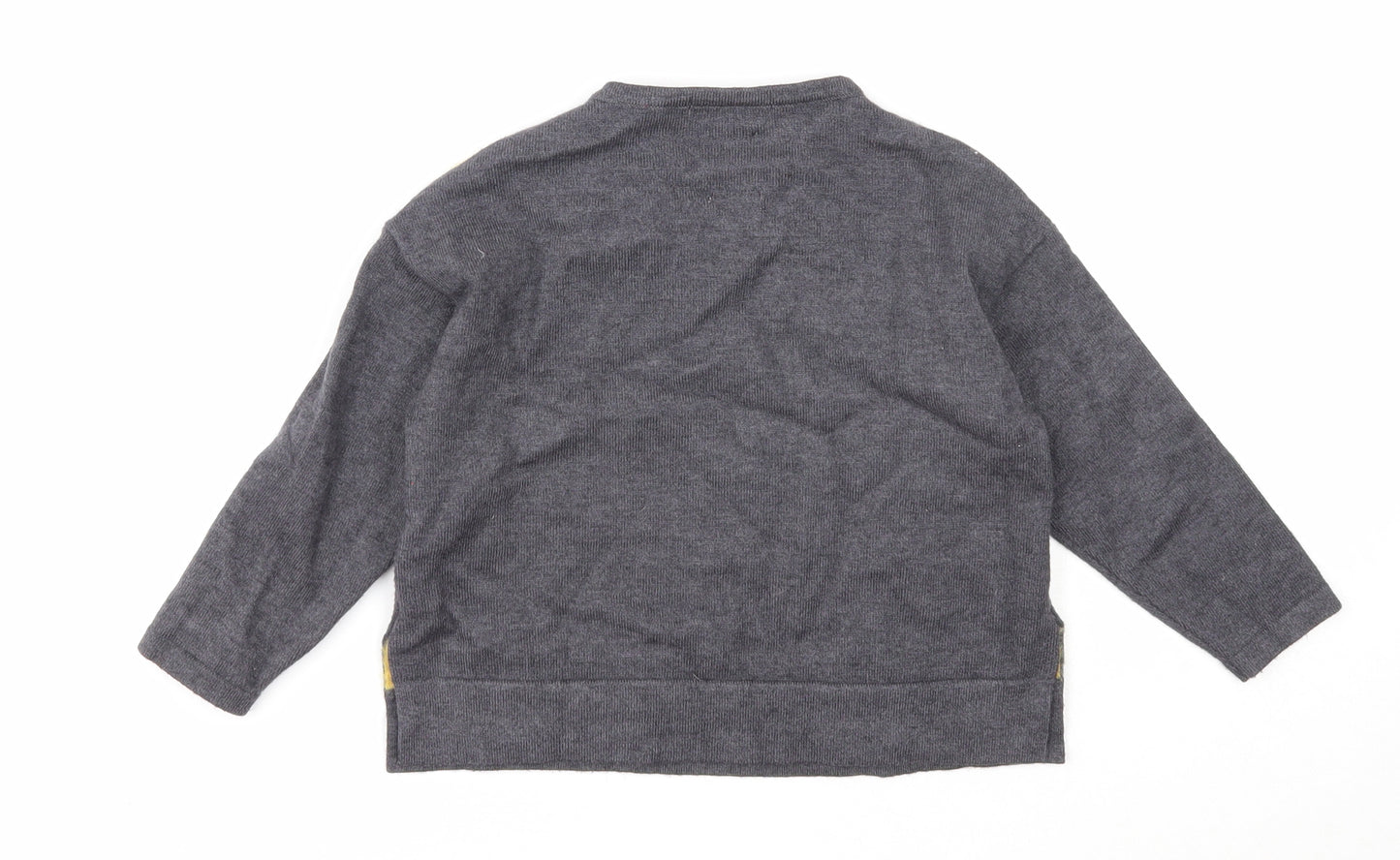 Zara Girls Grey Round Neck Nylon Pullover Jumper Size 5 Years Pullover