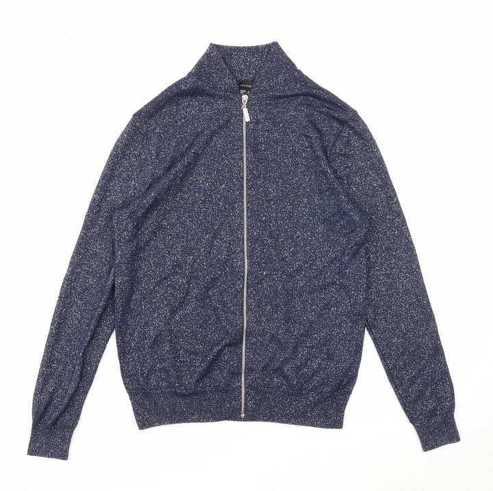 Atmosphere Womens Blue Viscose Full Zip Sweatshirt Size 8 Zip