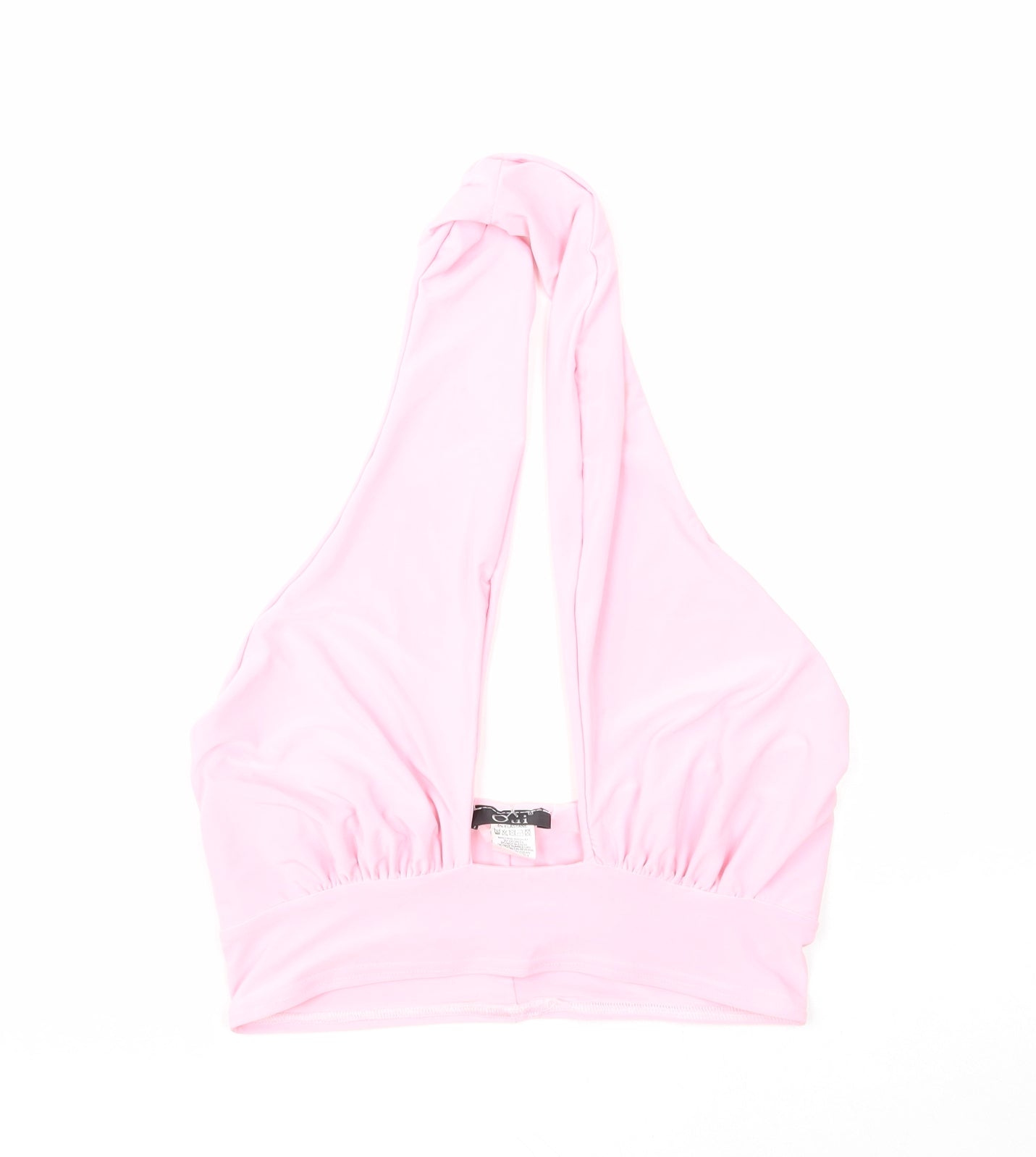 Oui Womens Pink Polyester Cropped Tank Size M Halter