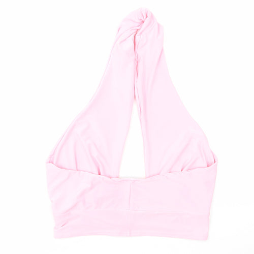 Oui Womens Pink Polyester Cropped Tank Size M Halter