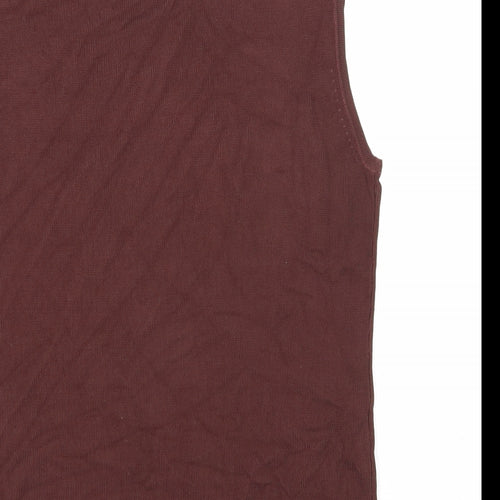 Diva Womens Brown Viscose Basic Tank Size L Scoop Neck