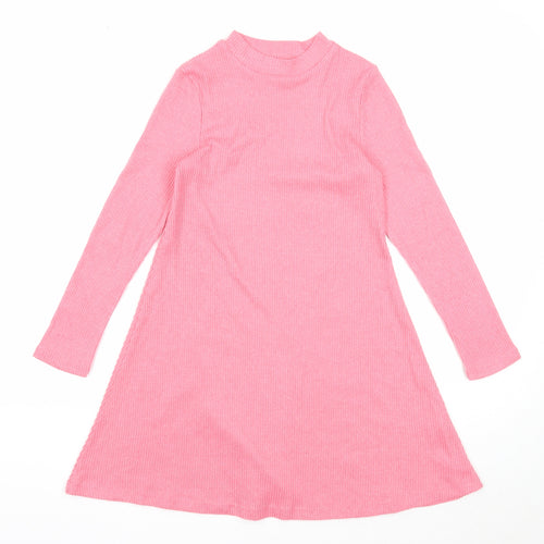 I love girls wear Girls Pink Polyester A-Line Size 9 Years Mock Neck Pullover