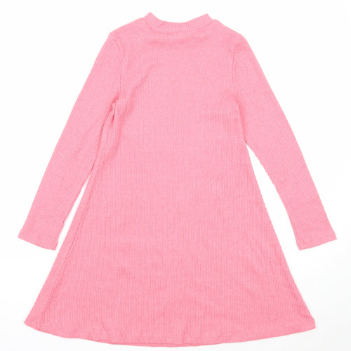 I love girls wear Girls Pink Polyester A-Line Size 9 Years Mock Neck Pullover