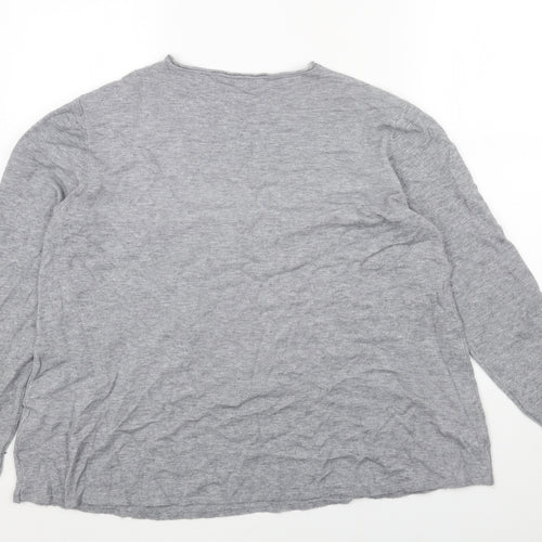 EVISU Womens Grey Round Neck Cotton Pullover Jumper Size XL