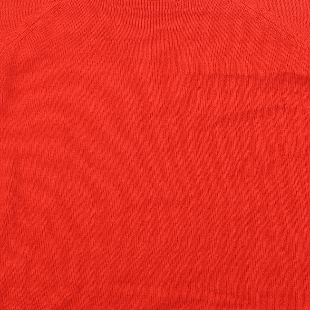 Marks and Spencer Womens Red Round Neck Acrylic Pullover Jumper Size L - Christmas Dog