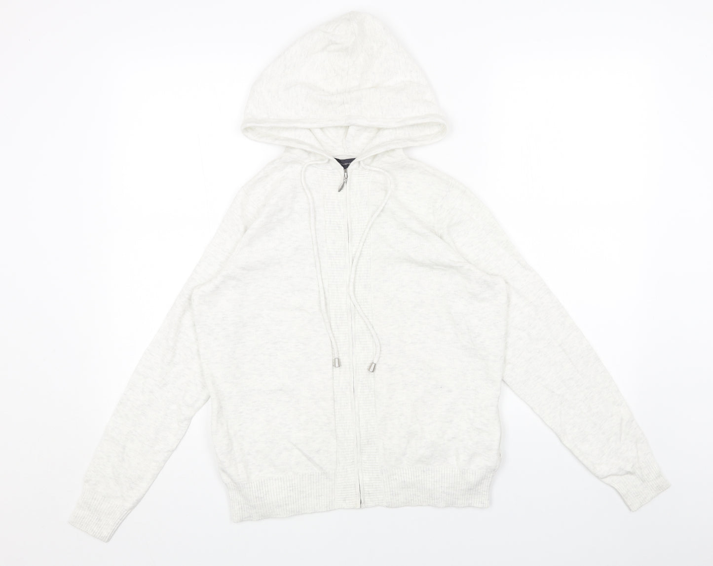 Marks and Spencer Womens Grey Cotton Full Zip Hoodie Size XS Zip