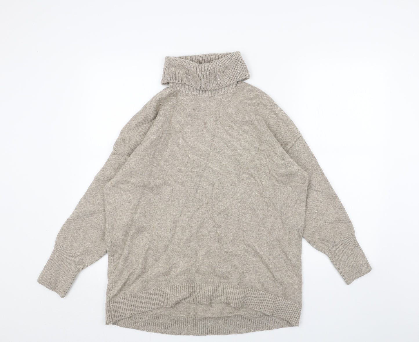 Forever New Womens Beige Roll Neck Wool Pullover Jumper Size S