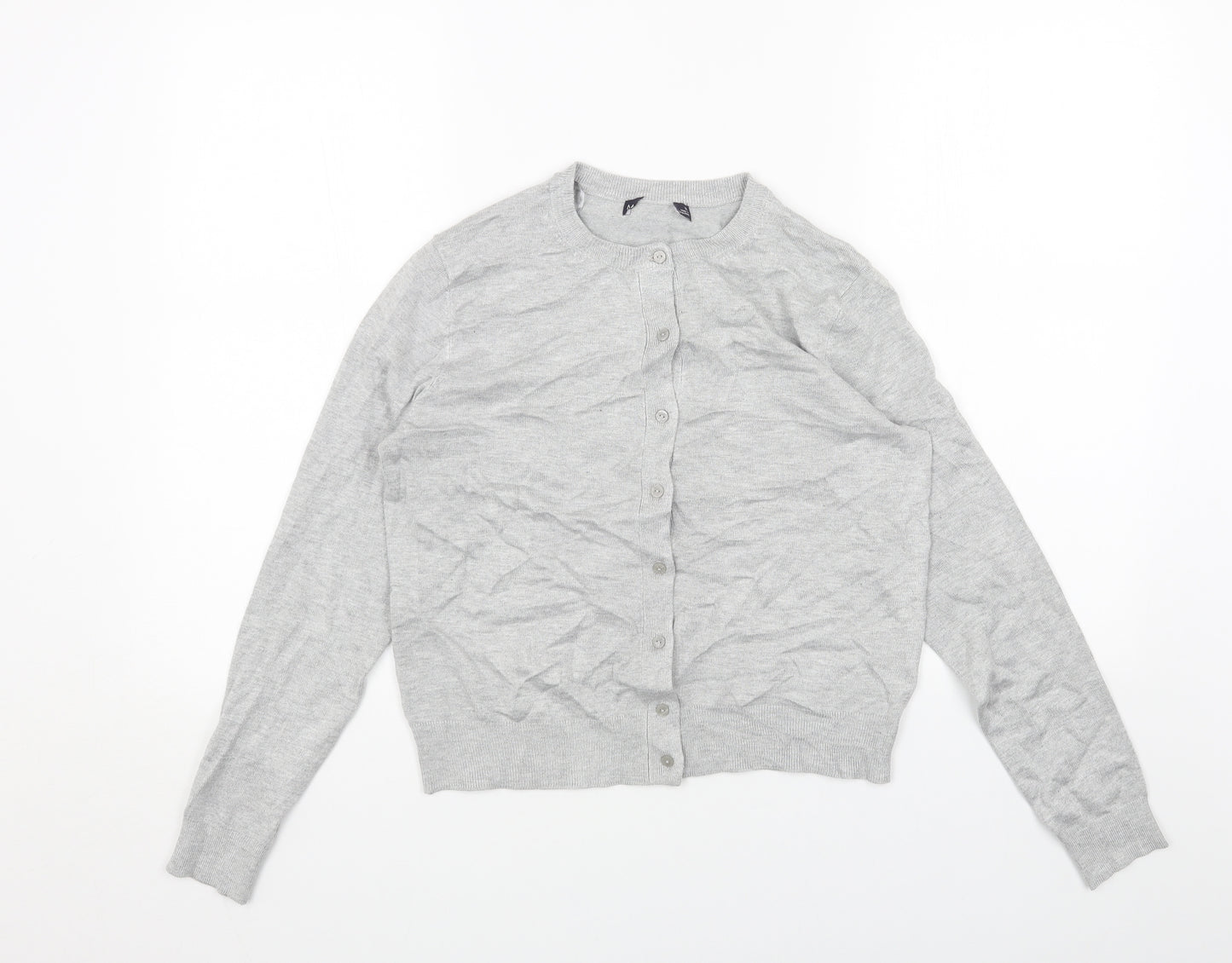 Marks and Spencer Womens Grey Round Neck Viscose Cardigan Jumper Size 12