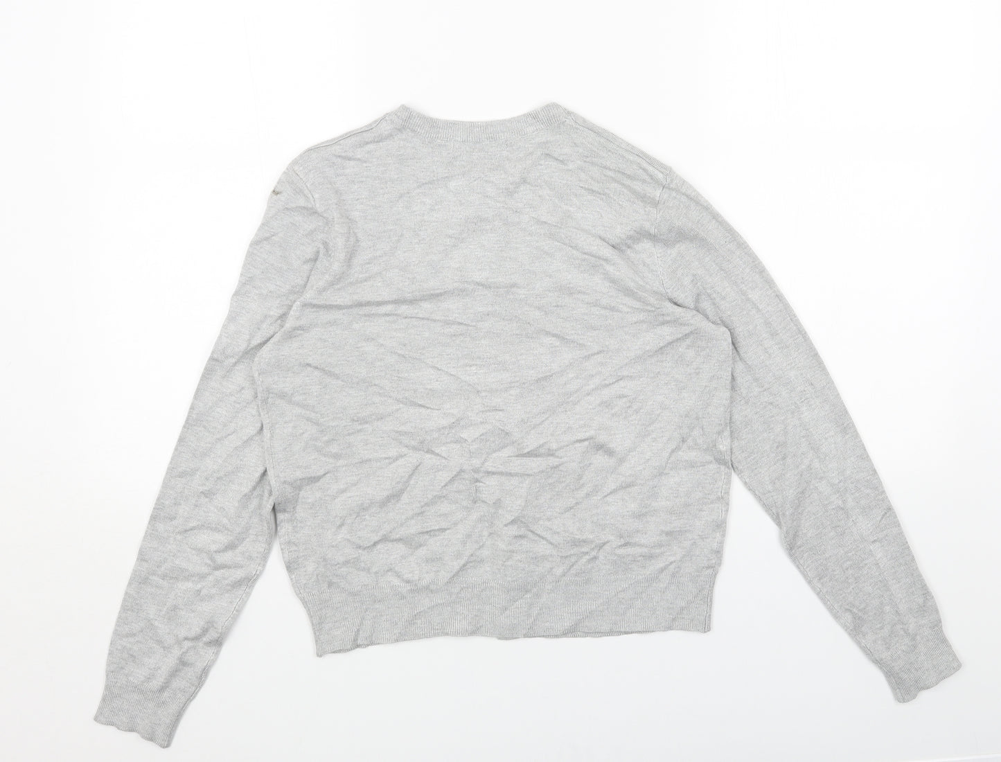 Marks and Spencer Womens Grey Round Neck Viscose Cardigan Jumper Size 12