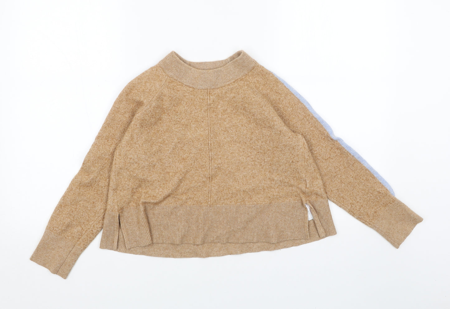 Jack Wills Womens Beige Boat Neck Wool Pullover Jumper Size 12 - Cropped