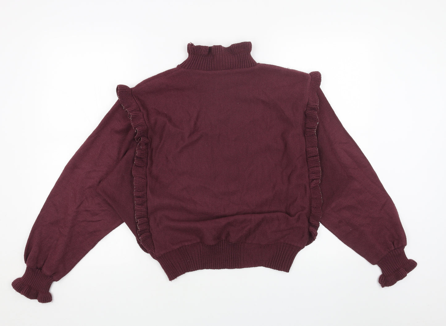 Preworn Womens Red High Neck Acrylic Pullover Jumper Size 14