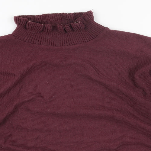 Preworn Womens Red High Neck Acrylic Pullover Jumper Size 14