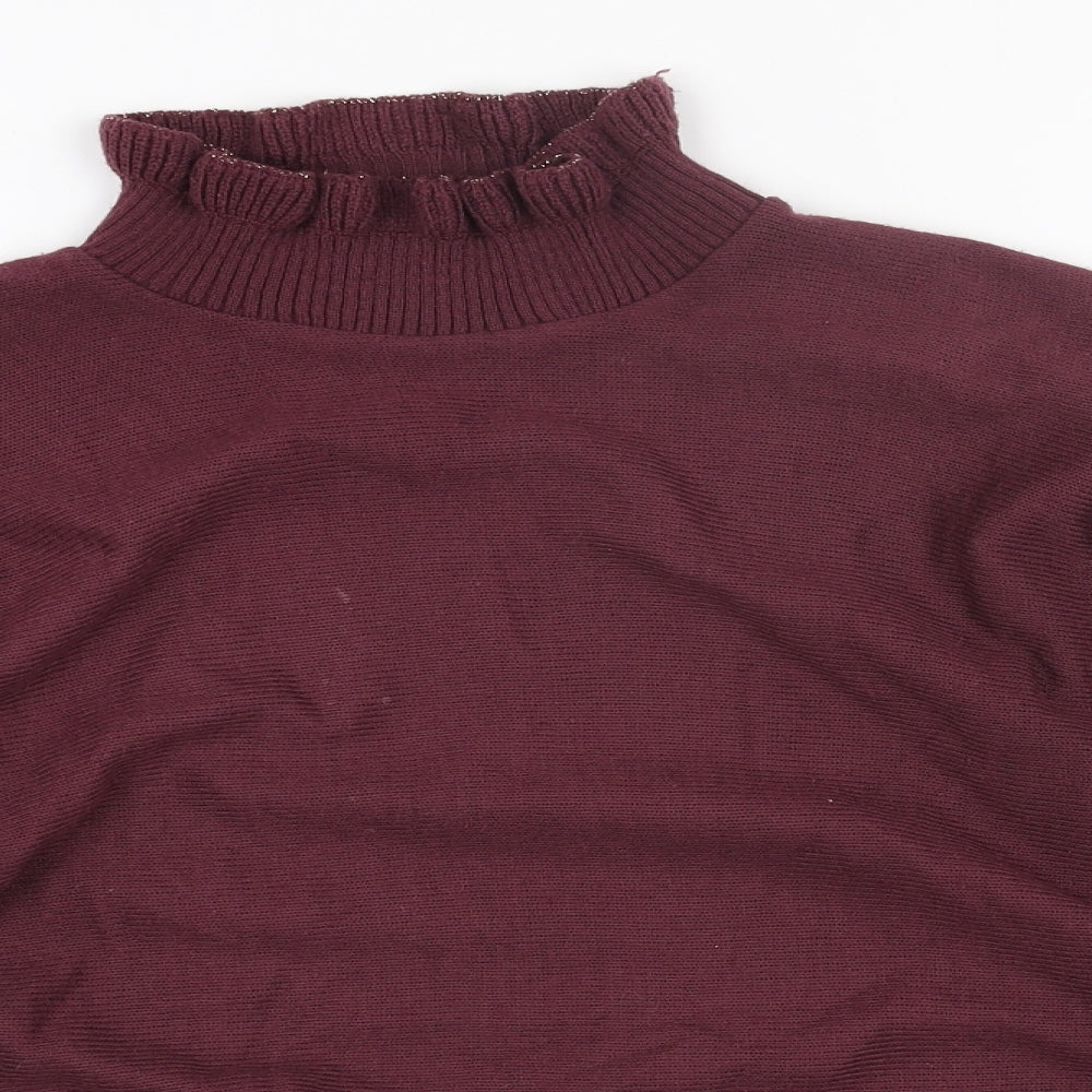 Preworn Womens Red High Neck Acrylic Pullover Jumper Size 14