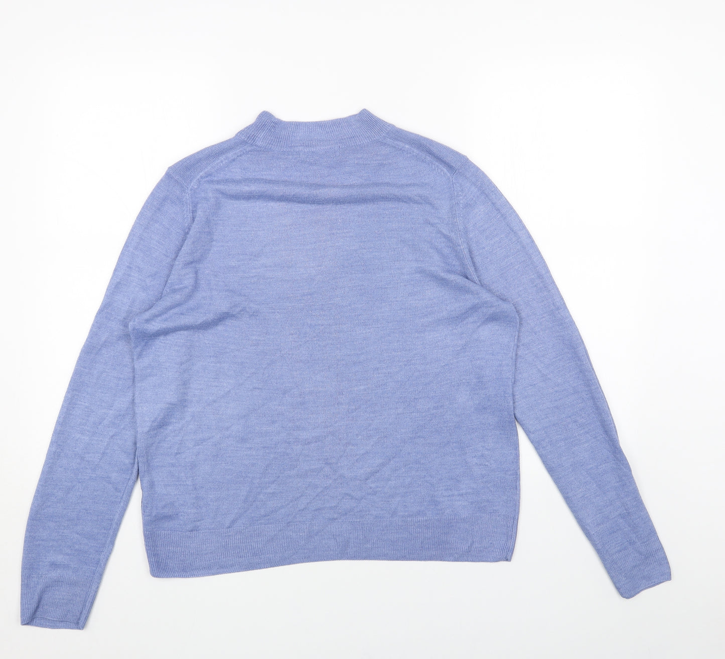 Marks and Spencer Womens Blue Crew Neck Acrylic Pullover Jumper Size 16