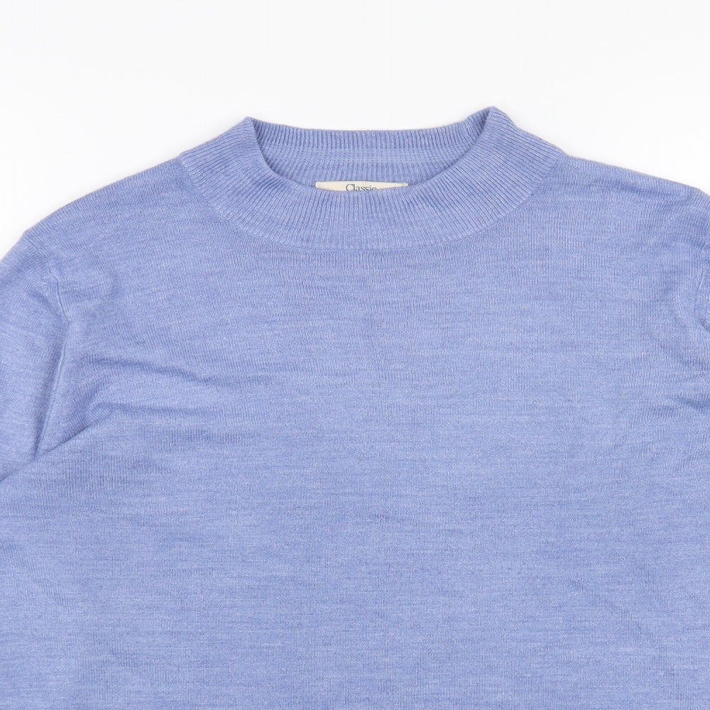 Marks and Spencer Womens Blue Crew Neck Acrylic Pullover Jumper Size 16