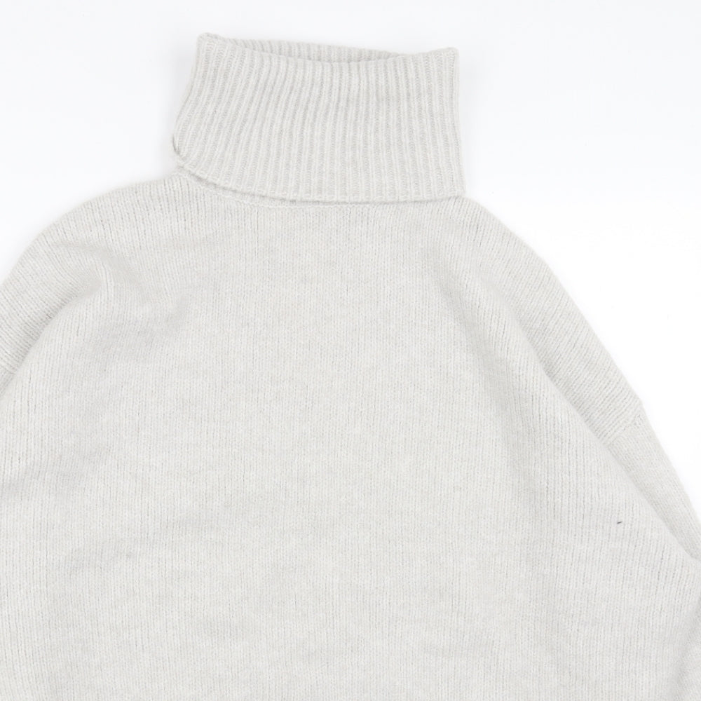 Zara Womens Grey Roll Neck Acrylic Pullover Jumper Size S