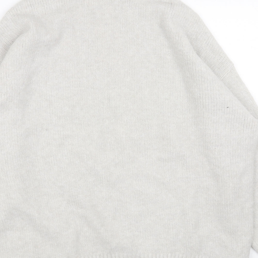 Zara Womens Grey Roll Neck Acrylic Pullover Jumper Size S
