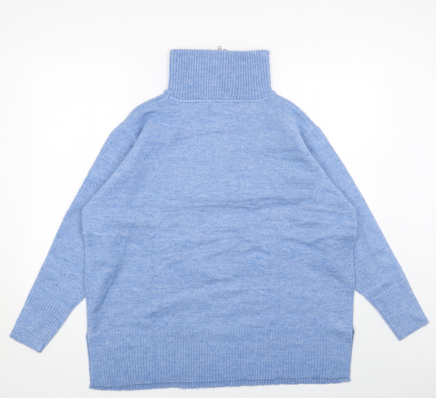 EWM Womens Blue High Neck Acrylic Pullover Jumper Size XL