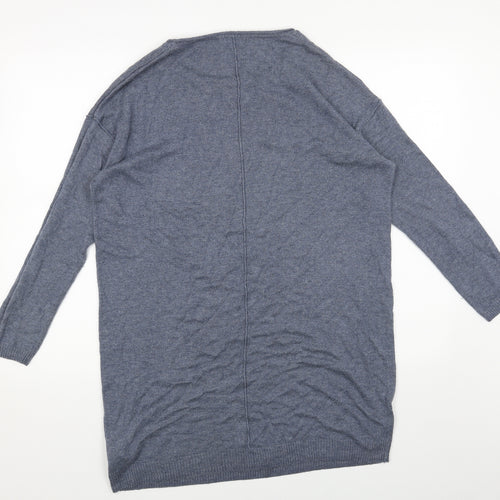H&M Womens Blue Acrylic Jumper Dress Size M Round Neck Pullover