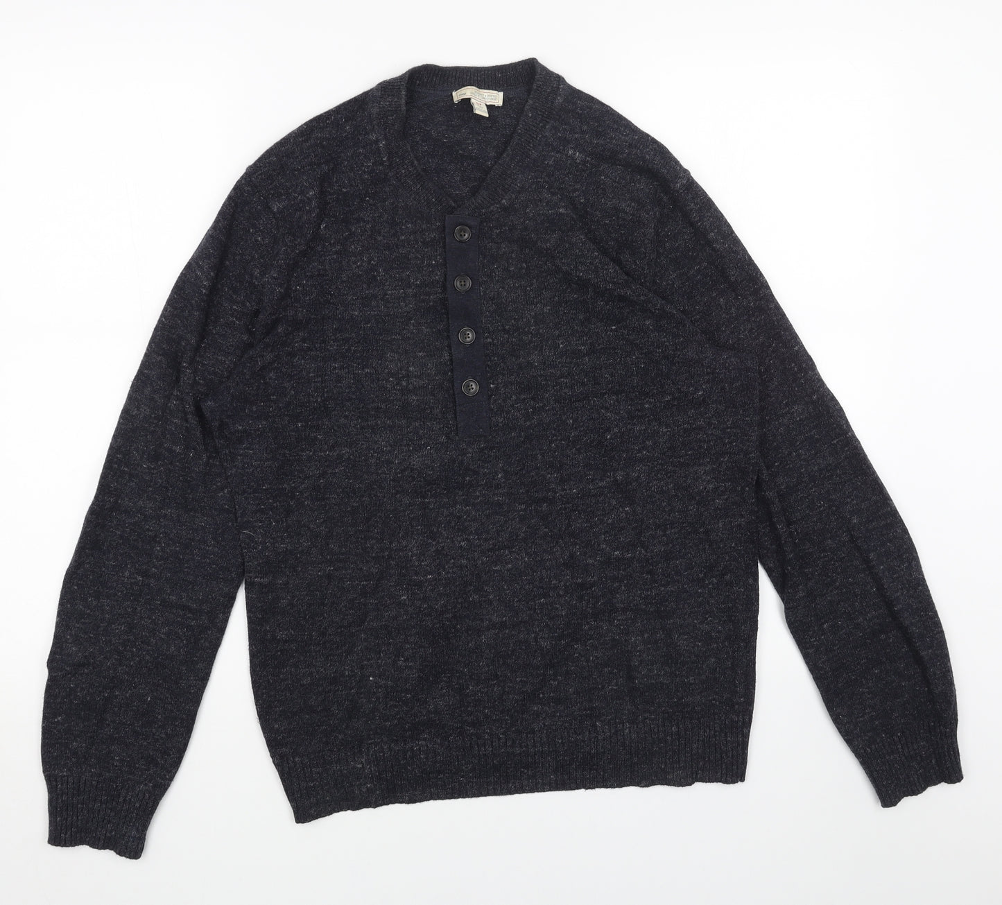 Gap Mens Blue V-Neck Cotton Pullover Jumper Size S
