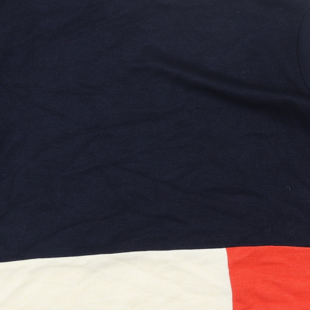 Peruzzi Womens Blue Boat Neck Viscose Pullover Jumper Size L - Colourblock