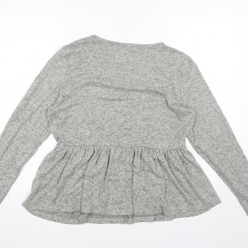 PEP&CO Womens Grey Scoop Neck Viscose Pullover Jumper Size 12 - Peplum