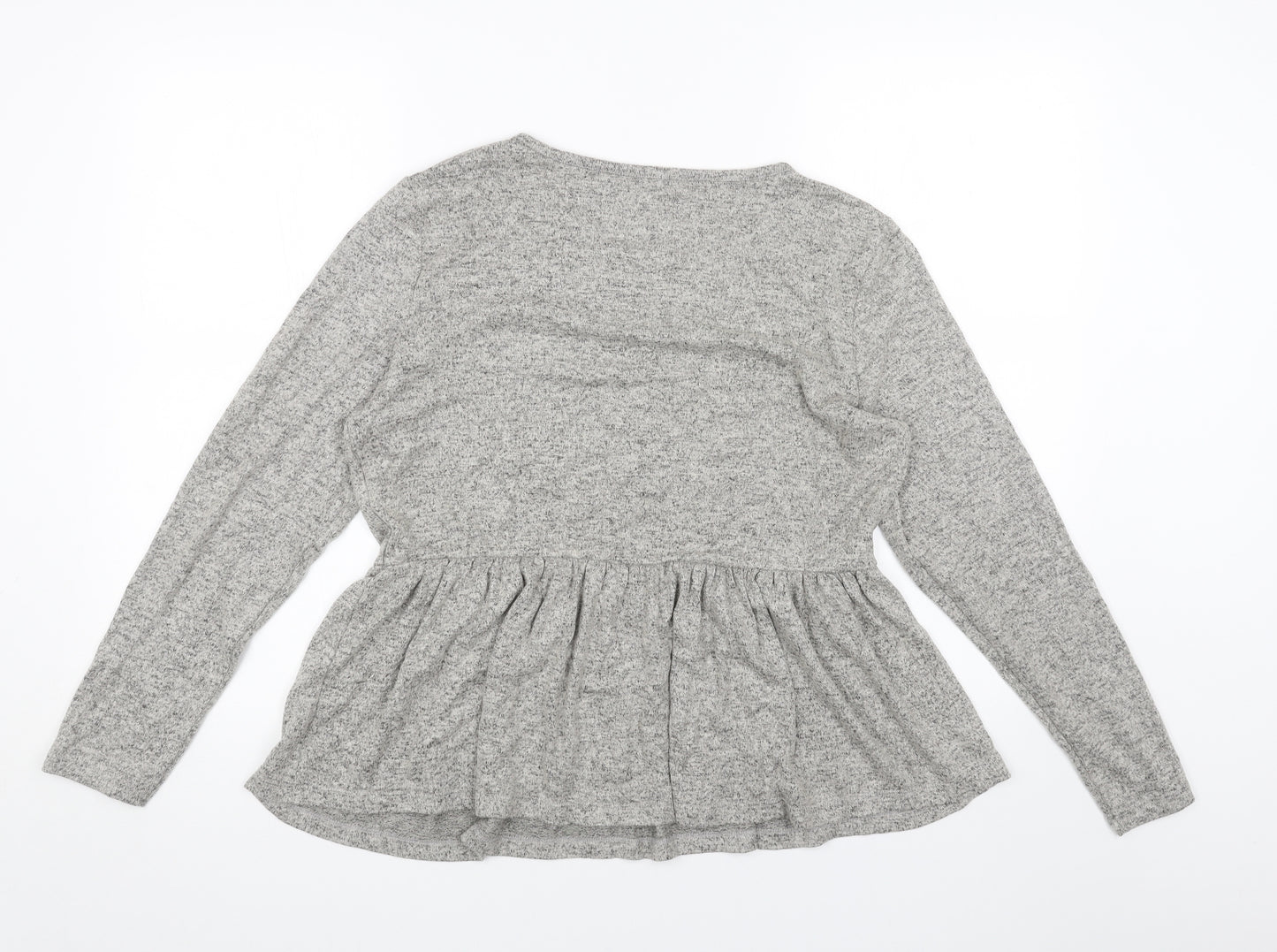 PEP&CO Womens Grey Scoop Neck Viscose Pullover Jumper Size 12 - Peplum