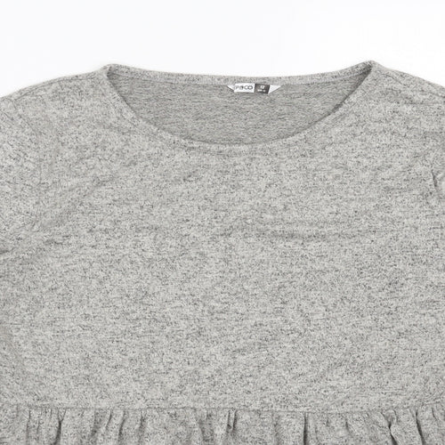 PEP&CO Womens Grey Scoop Neck Viscose Pullover Jumper Size 12 - Peplum