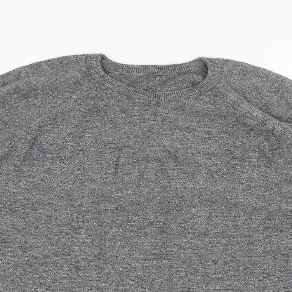 Marks and Spencer Mens Grey Round Neck Cotton Pullover Jumper Size XL