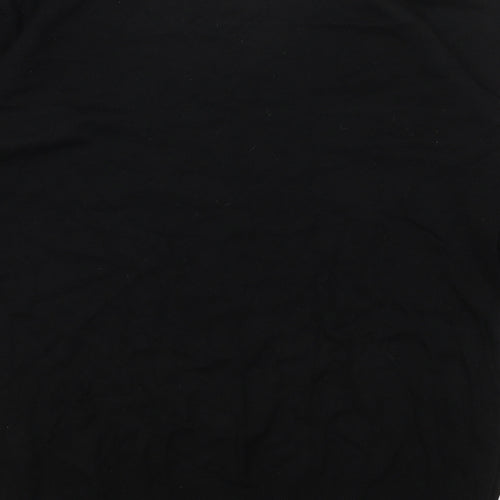 DIXIE Womens Black Scoop Neck Cotton Pullover Jumper Size L - Colourblock