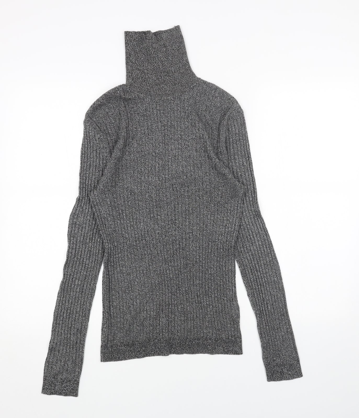 Burtons Mens Grey High Neck Cotton Pullover Jumper Size S