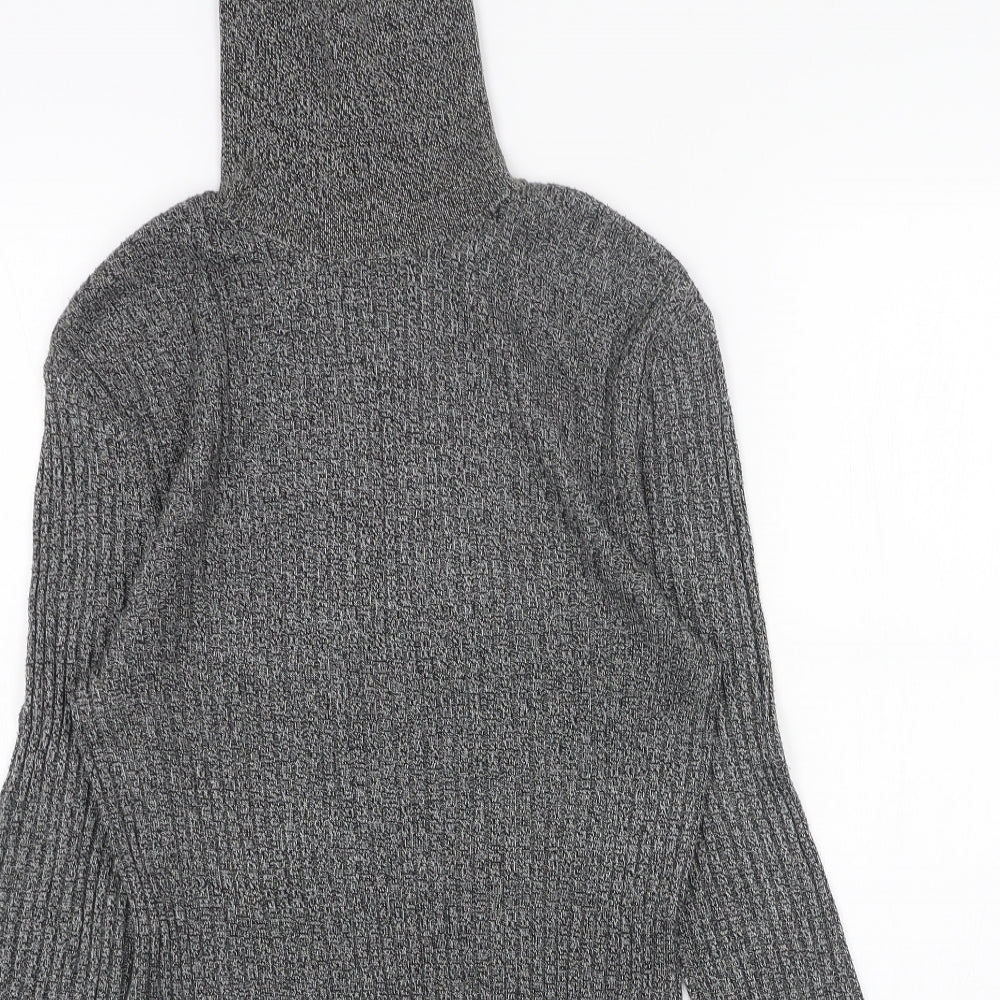 Burtons Mens Grey High Neck Cotton Pullover Jumper Size S