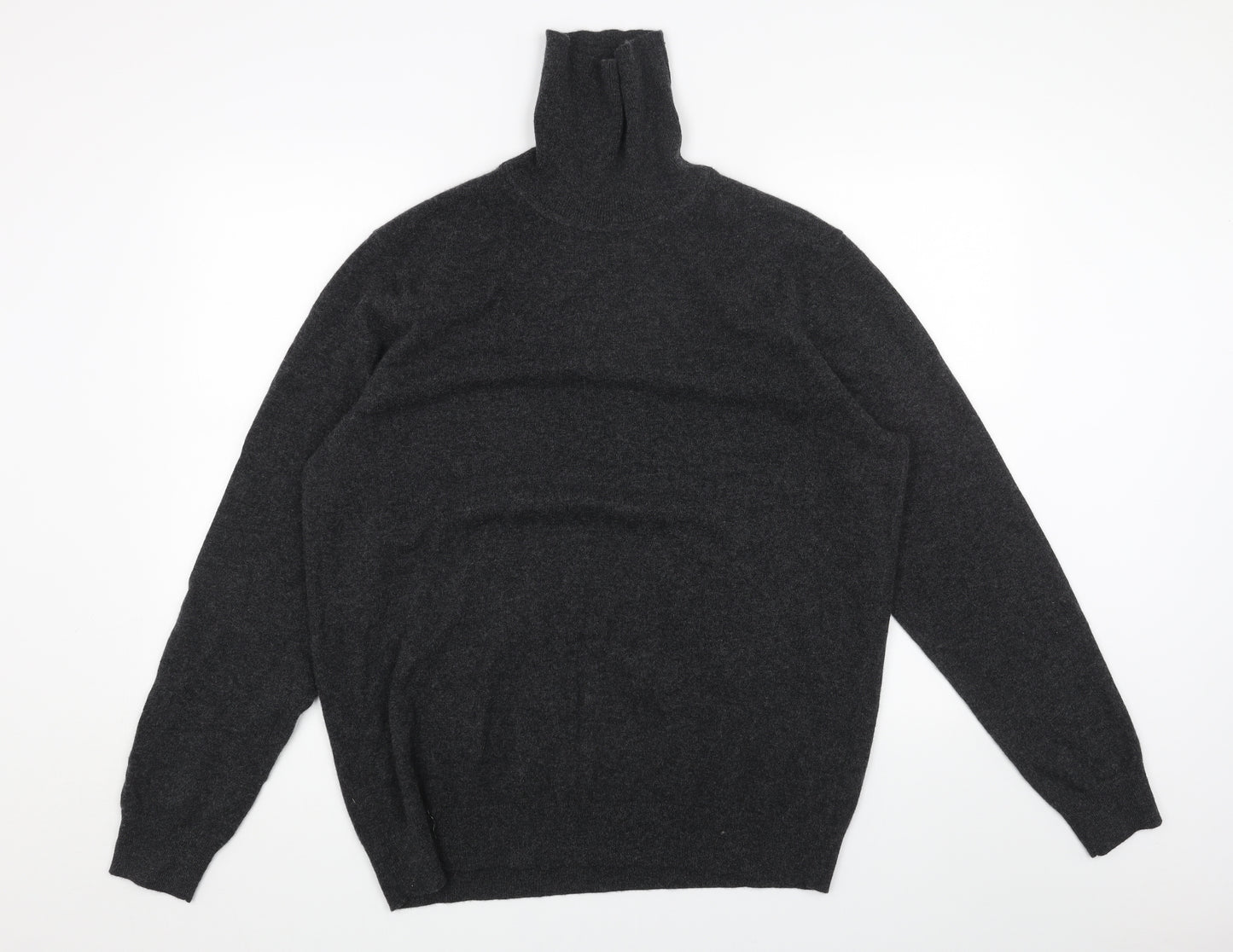 Uniqlo Womens Grey Roll Neck Acrylic Pullover Jumper Size XL