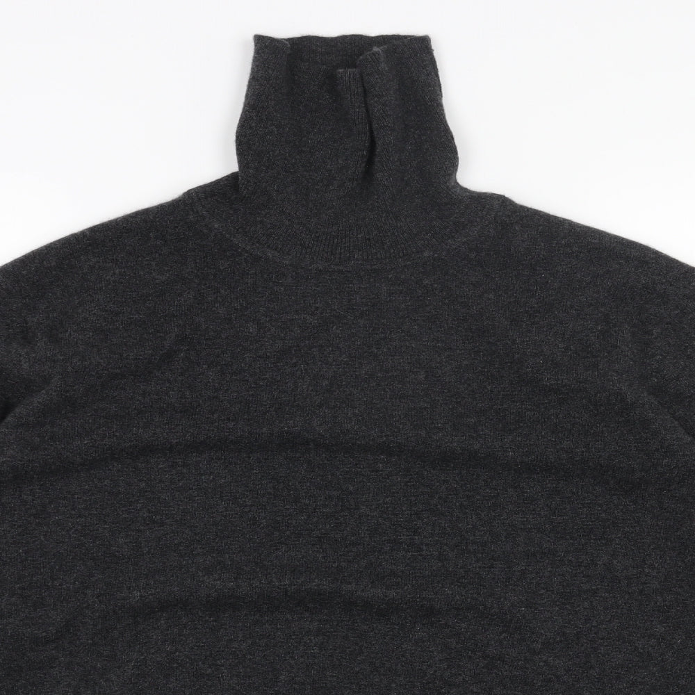 Uniqlo Womens Grey Roll Neck Acrylic Pullover Jumper Size XL