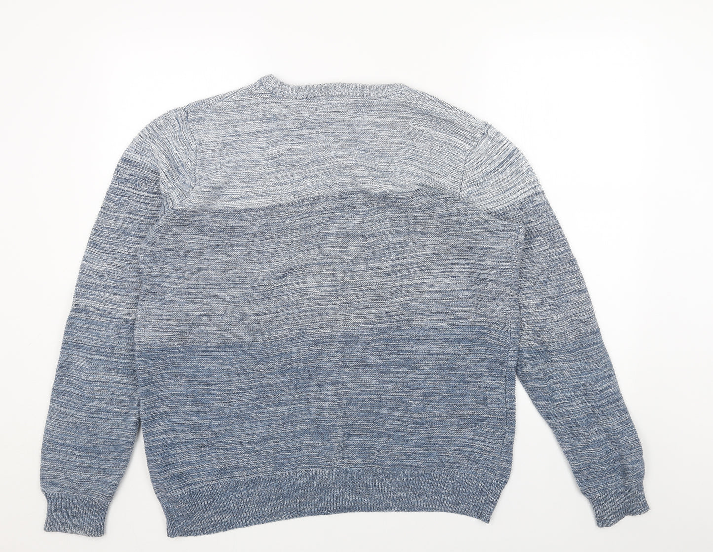 Cedar Wood State Mens Blue Round Neck Cotton Pullover Jumper Size L