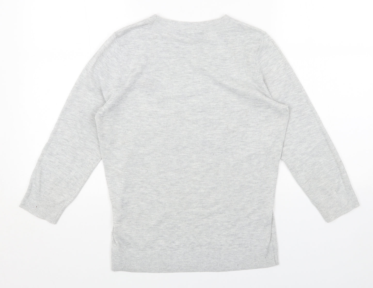 Mint Velvet Womens Grey Round Neck Acrylic Pullover Jumper Size 8 - Love Heart