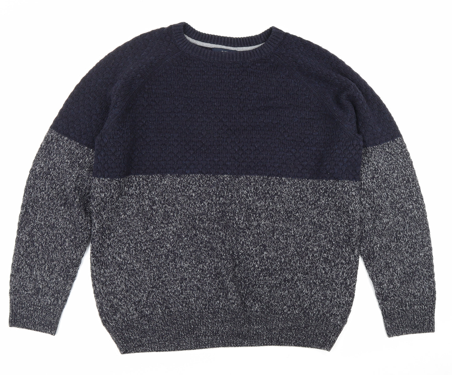 Truly Premium Goods Mens Blue Round Neck Acrylic Pullover Jumper Size L