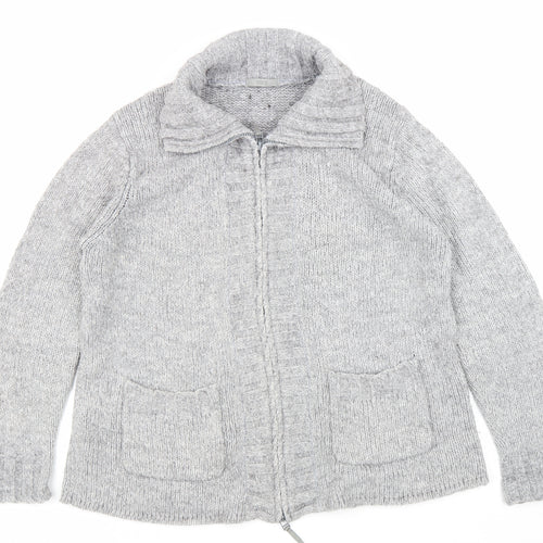 Marks and Spencer Womens Grey Jacket Size 18 Zip
